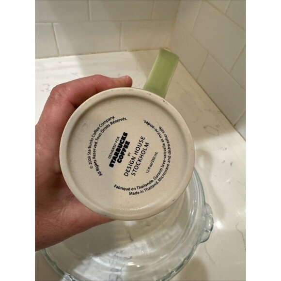 STARBUCKS 2009 Design House Stockholm 12 oz. Ceramic Mug Ribbed Safe Olive Green - Picture 10 of 10